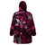 Hawaii Makahiki Season Wearable Blanket Hoodie Floral Tribal Tattoo Pink Galaxy