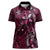 Hawaii Makahiki Season Women Polo Shirt Floral Tribal Tattoo Pink Galaxy