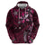 Hawaii Makahiki Season Zip Hoodie Floral Tribal Tattoo Pink Galaxy