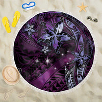 Hawaii Makahiki Season Beach Blanket Floral Tribal Tattoo Purple Galaxy LT05 One Size 150cm Purple - Polynesian Pride
