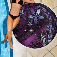 Hawaii Makahiki Season Beach Blanket Floral Tribal Tattoo Purple Galaxy LT05 - Polynesian Pride