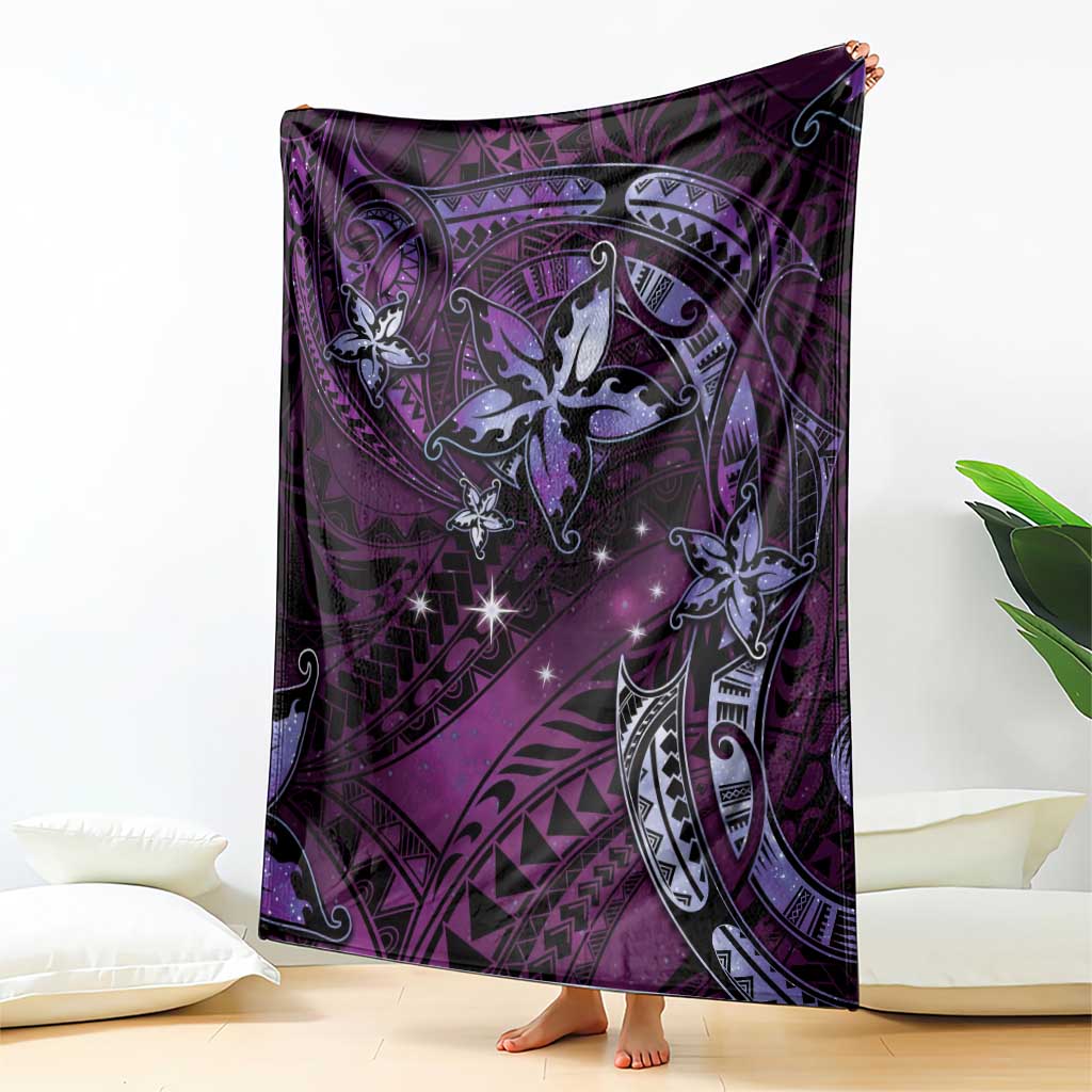 Hawaii Makahiki Season Blanket Floral Tribal Tattoo Purple Galaxy LT05 - Polynesian Pride
