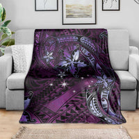 Hawaii Makahiki Season Blanket Floral Tribal Tattoo Purple Galaxy LT05 - Polynesian Pride