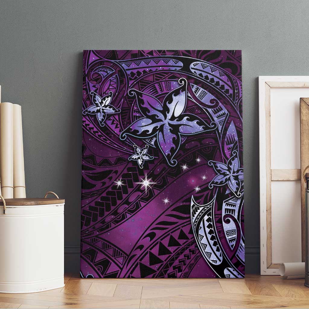 Hawaii Makahiki Season Canvas Wall Art Floral Tribal Tattoo Purple Galaxy LT05 - Polynesian Pride