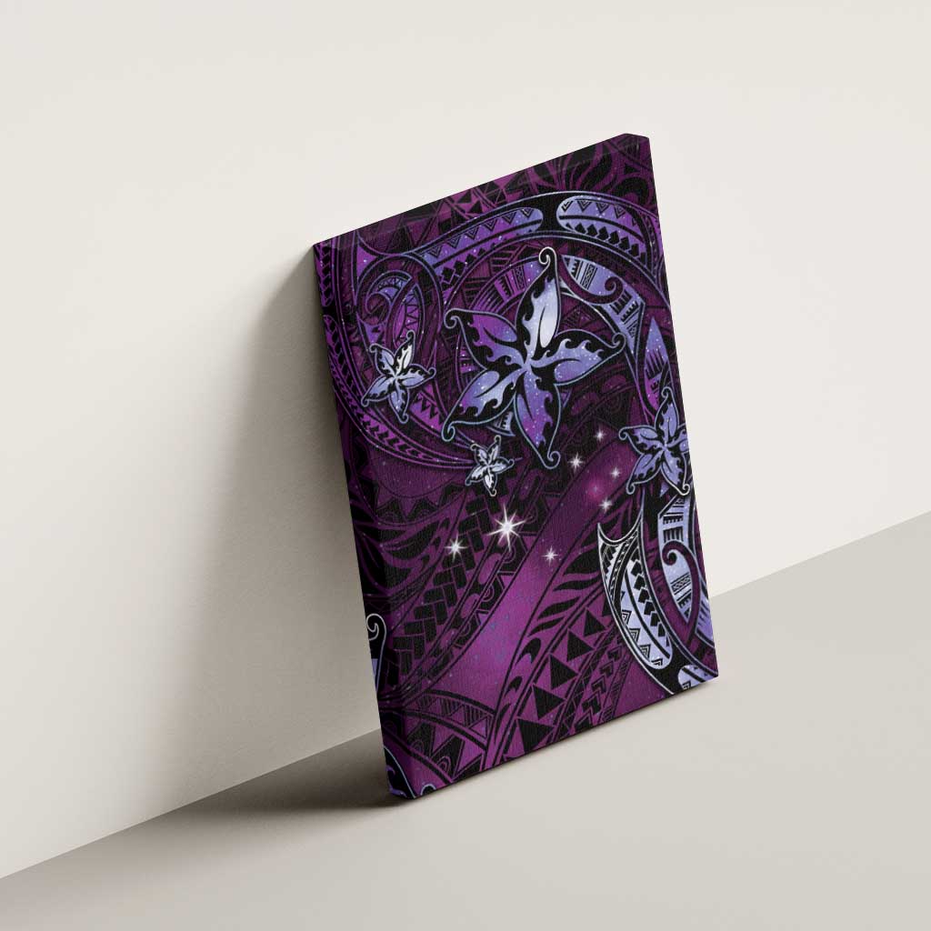Hawaii Makahiki Season Canvas Wall Art Floral Tribal Tattoo Purple Galaxy LT05 - Polynesian Pride