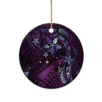 Hawaii Makahiki Season Ceramic Ornament Floral Tribal Tattoo Purple Galaxy LT05 - Polynesian Pride
