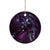 Hawaii Makahiki Season Ceramic Ornament Floral Tribal Tattoo Purple Galaxy