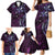 Hawaii Makahiki Season Family Matching Mermaid Dress and Hawaiian Shirt Floral Tribal Tattoo Purple Galaxy