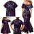 Hawaii Makahiki Season Family Matching Mermaid Dress and Hawaiian Shirt Floral Tribal Tattoo Purple Galaxy