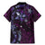 Hawaii Makahiki Season Family Matching Mermaid Dress and Hawaiian Shirt Floral Tribal Tattoo Purple Galaxy