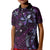 Hawaii Makahiki Season Kid Polo Shirt Floral Tribal Tattoo Purple Galaxy