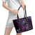 Hawaii Makahiki Season Leather Tote Bag Floral Tribal Tattoo Purple Galaxy