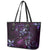 Hawaii Makahiki Season Leather Tote Bag Floral Tribal Tattoo Purple Galaxy