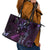 Hawaii Makahiki Season Leather Tote Bag Floral Tribal Tattoo Purple Galaxy