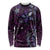 Hawaii Makahiki Season Long Sleeve Shirt Floral Tribal Tattoo Purple Galaxy