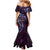 Hawaii Makahiki Season Mermaid Dress Floral Tribal Tattoo Purple Galaxy