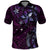 Hawaii Makahiki Season Polo Shirt Floral Tribal Tattoo Purple Galaxy