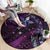 Hawaii Makahiki Season Round Carpet Floral Tribal Tattoo Purple Galaxy