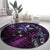 Hawaii Makahiki Season Round Carpet Floral Tribal Tattoo Purple Galaxy