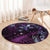 Hawaii Makahiki Season Round Carpet Floral Tribal Tattoo Purple Galaxy