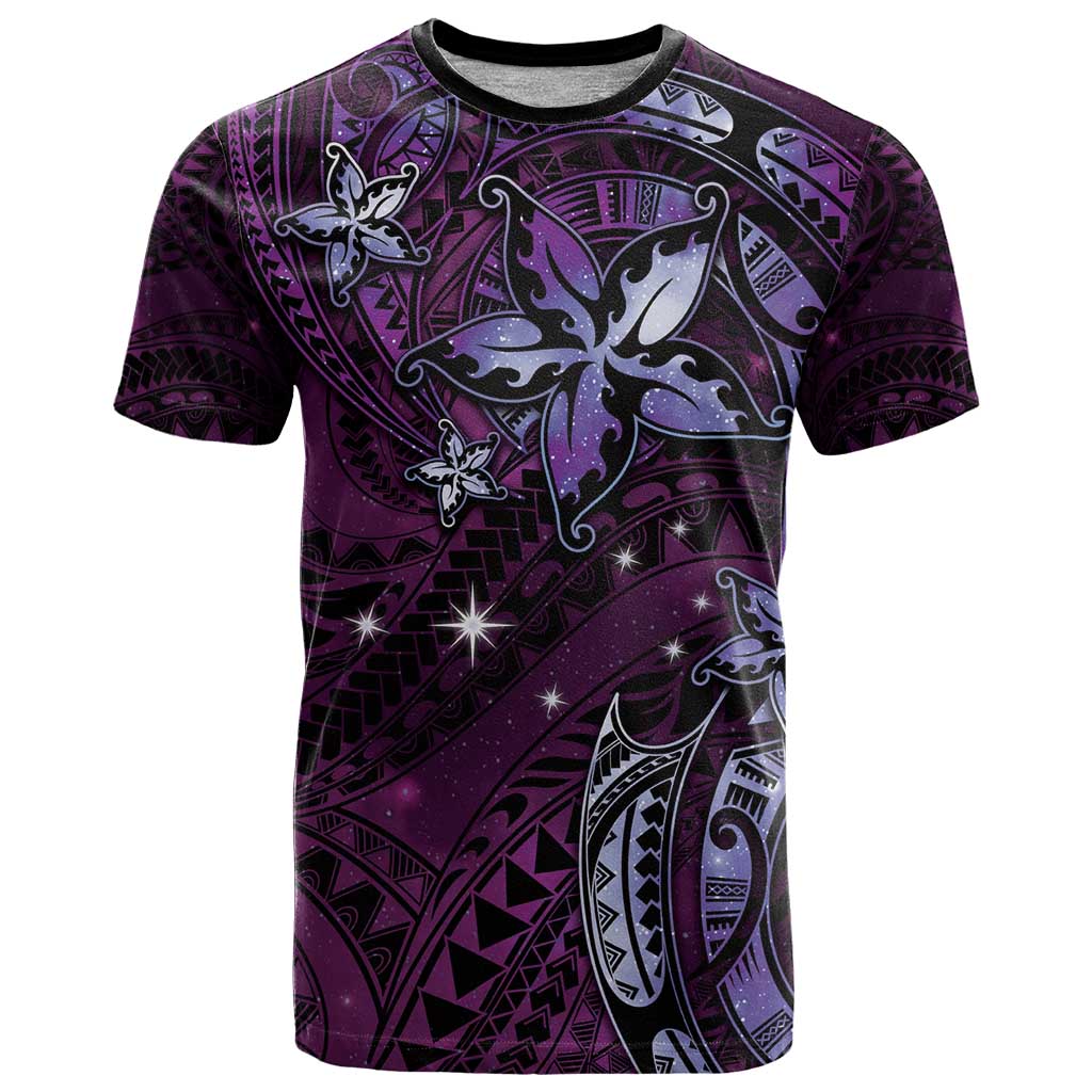 Hawaii Makahiki Season T Shirt Floral Tribal Tattoo Purple Galaxy