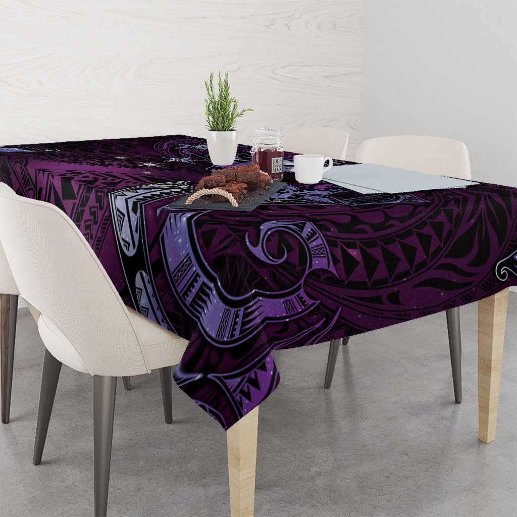 Hawaii Makahiki Season Tablecloth Floral Tribal Tattoo Purple Galaxy LT05 - Polynesian Pride
