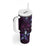 Hawaii Makahiki Season Tumbler With Handle Floral Tribal Tattoo Purple Galaxy