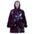 Hawaii Makahiki Season Wearable Blanket Hoodie Floral Tribal Tattoo Purple Galaxy