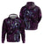 Hawaii Makahiki Season Zip Hoodie Floral Tribal Tattoo Purple Galaxy