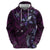 Hawaii Makahiki Season Zip Hoodie Floral Tribal Tattoo Purple Galaxy