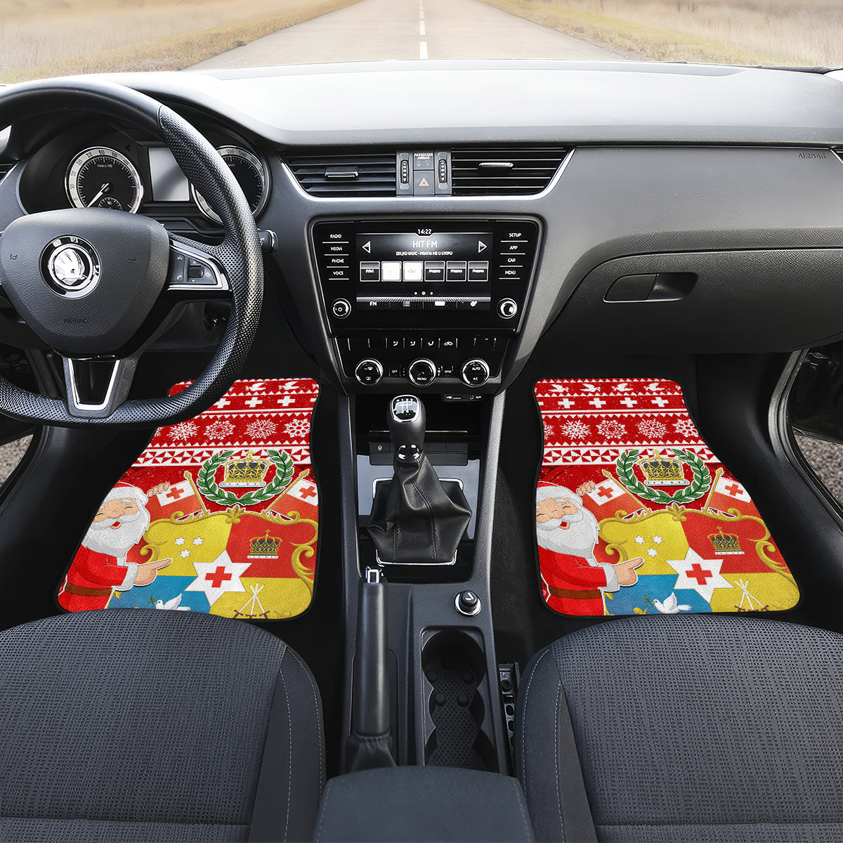 Tonga Christmas Car Mats Kilisimasi Fiefia Santas Coat Of Arms LT05 - Polynesian Pride