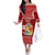 Personalized Tonga Christmas Family Matching Off Shoulder Long Sleeve Dress and Hawaiian Shirt Kilisimasi Fiefia Santas Coat Of Arms LT05 Mom's Dress Red - Polynesian Pride