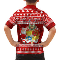 Personalized Tonga Christmas Kid Hawaiian Shirt Kilisimasi Fiefia Santas Coat Of Arms LT05 - Polynesian Pride