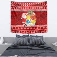 Tonga Christmas Tapestry Kilisimasi Fiefia Santas Coat Of Arms LT05 - Polynesian Pride
