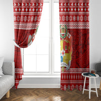 Tonga Christmas Window Curtain Kilisimasi Fiefia Santas Coat Of Arms LT05 - Polynesian Pride