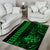 Hawaii Hauoli Makahiki Hou Area Rug Lono Hawaiian God Kakau Polynesian Tribal Green LT05 - Polynesian Pride