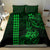 Hawaii Hauoli Makahiki Hou Bedding Set Lono Hawaiian God Kakau Polynesian Tribal Green LT05 - Polynesian Pride