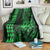 Hawaii Hauoli Makahiki Hou Blanket Lono Hawaiian God Kakau Polynesian Tribal Green LT05 - Polynesian Pride