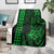 Hawaii Hauoli Makahiki Hou Blanket Lono Hawaiian God Kakau Polynesian Tribal Green LT05 - Polynesian Pride