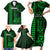 Personalized Hawaii Hauoli Makahiki Hou Family Matching Short Sleeve Bodycon Dress and Hawaiian Shirt Lono Hawaiian God Kakau Polynesian Tribal Green LT05 - Polynesian Pride