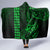 Hawaii Hauoli Makahiki Hou Hooded Blanket Lono Hawaiian God Kakau Polynesian Tribal Green LT05 - Polynesian Pride