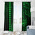 Hawaii Hauoli Makahiki Hou Window Curtain Lono Hawaiian God Kakau Polynesian Tribal Green LT05 - Polynesian Pride