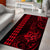 Hawaii Hauoli Makahiki Hou Area Rug Lono Hawaiian God Kakau Polynesian Tribal Red LT05 - Polynesian Pride