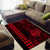 Hawaii Hauoli Makahiki Hou Area Rug Lono Hawaiian God Kakau Polynesian Tribal Red LT05 - Polynesian Pride