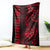 Hawaii Hauoli Makahiki Hou Blanket Lono Hawaiian God Kakau Polynesian Tribal Red LT05 Red - Polynesian Pride