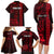 Personalized Hawaii Hauoli Makahiki Hou Family Matching Long Sleeve Bodycon Dress and Hawaiian Shirt Lono Hawaiian God Kakau Polynesian Tribal Red LT05 - Polynesian Pride