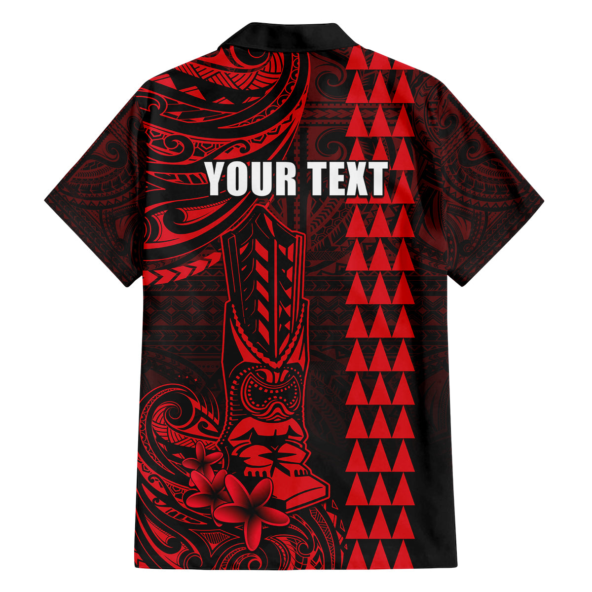 Personalized Hawaii Hauoli Makahiki Hou Family Matching Off Shoulder Maxi Dress and Hawaiian Shirt Lono Hawaiian God Kakau Polynesian Tribal Red LT05 - Polynesian Pride
