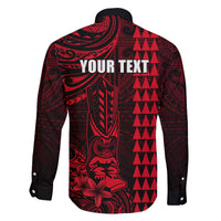 Personalized Hawaii Hauoli Makahiki Hou Family Matching Tank Maxi Dress and Hawaiian Shirt Lono Hawaiian God Kakau Polynesian Tribal Red LT05 - Polynesian Pride
