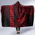 Hawaii Hauoli Makahiki Hou Hooded Blanket Lono Hawaiian God Kakau Polynesian Tribal Red LT05 - Polynesian Pride