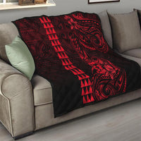 Hawaii Hauoli Makahiki Hou Quilt Lono Hawaiian God Kakau Polynesian Tribal Red LT05 - Polynesian Pride